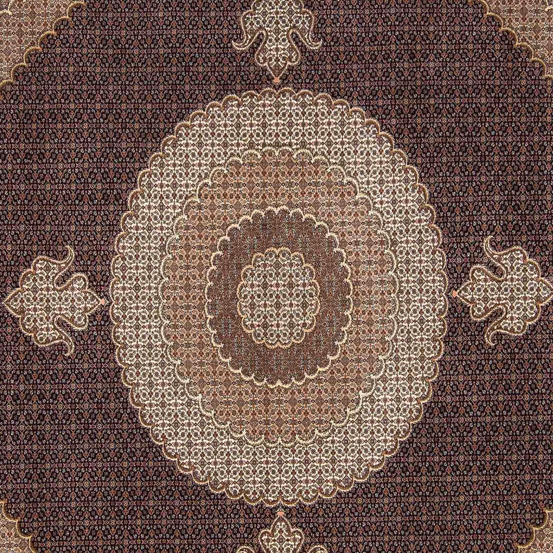 Persisk matta - Tabriz kvadrat  - 310 x 302 cm - mörkbrun