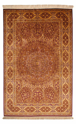 Silk Carpet - Ghom Silk - Premium - 216 x 132 cm - mörkblå