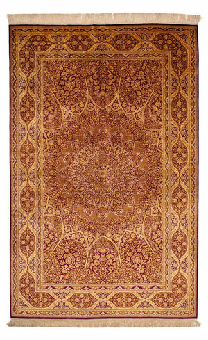 Silk Carpet - Ghom Silk - Premium - 216 x 132 cm - mörkblå
