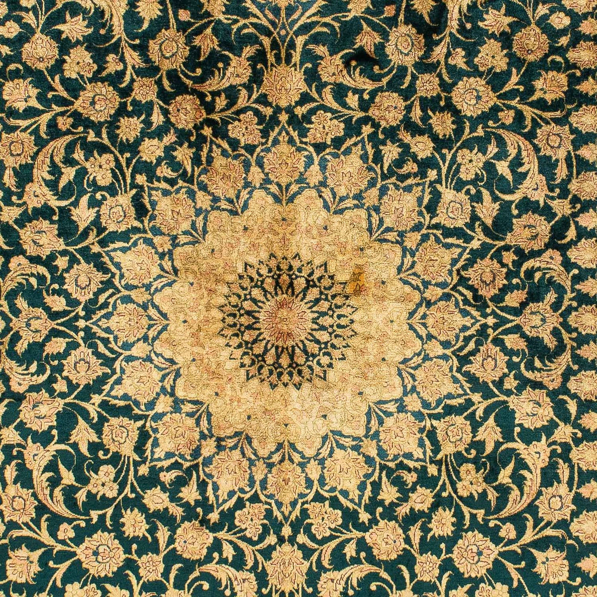 Silk Carpet - Ghom Silk - Premium - 216 x 132 cm - mörkblå