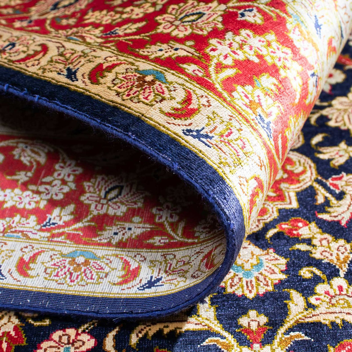 Persisk matta - Ghom - 153 x 100 cm - mörkblå