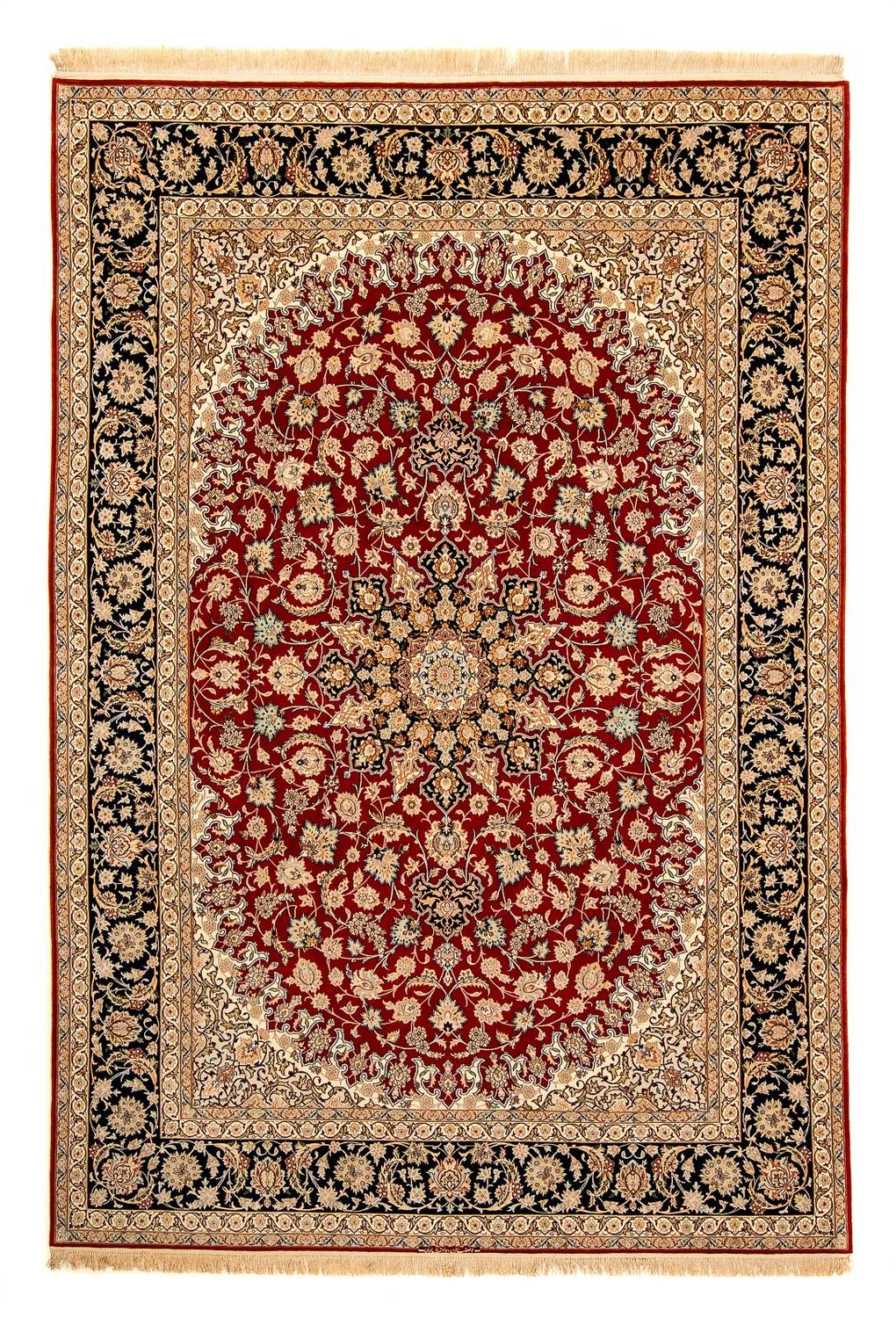 Persisk matta - Isfahan - Premium - 357 x 249 cm - mörkröd