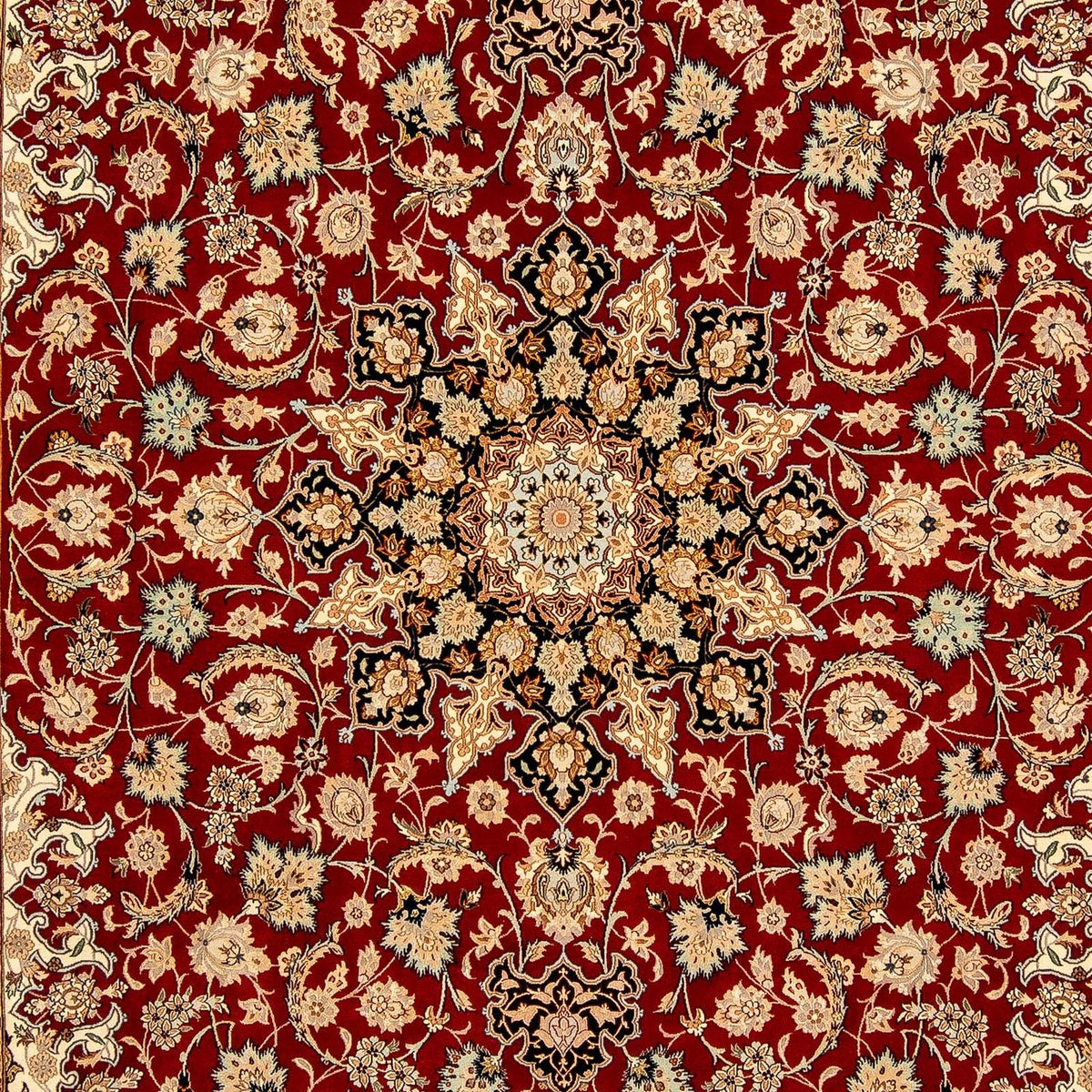 Persisk matta - Isfahan - Premium - 357 x 249 cm - mörkröd