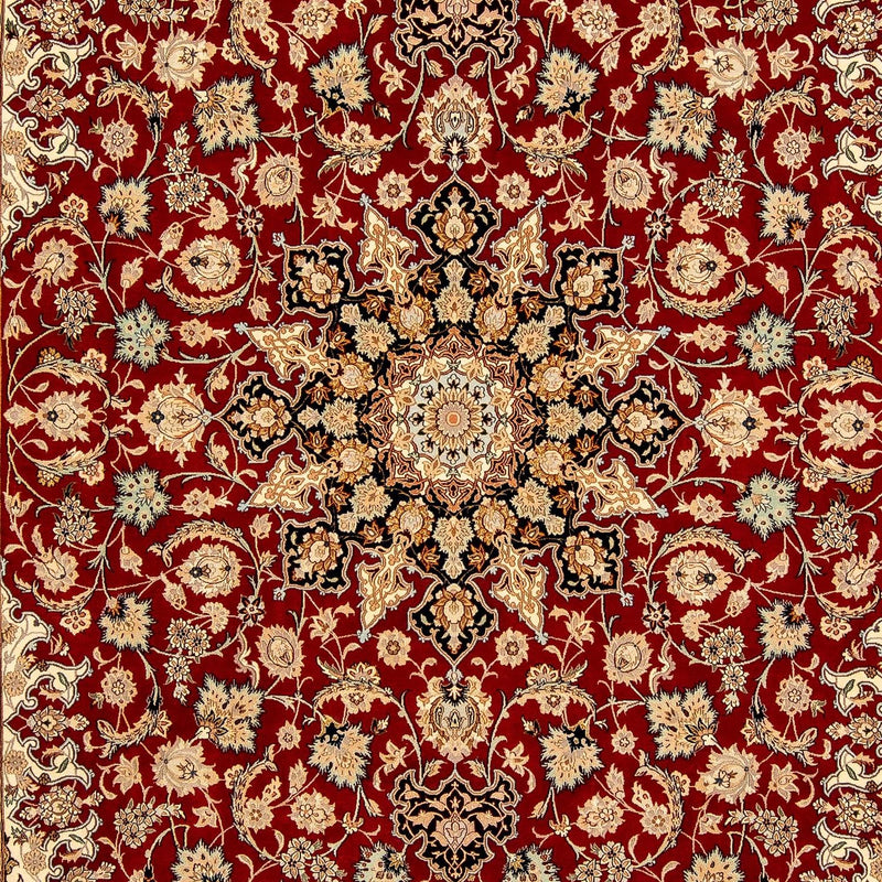 Persisk matta - Isfahan - Premium - 357 x 249 cm - mörkröd