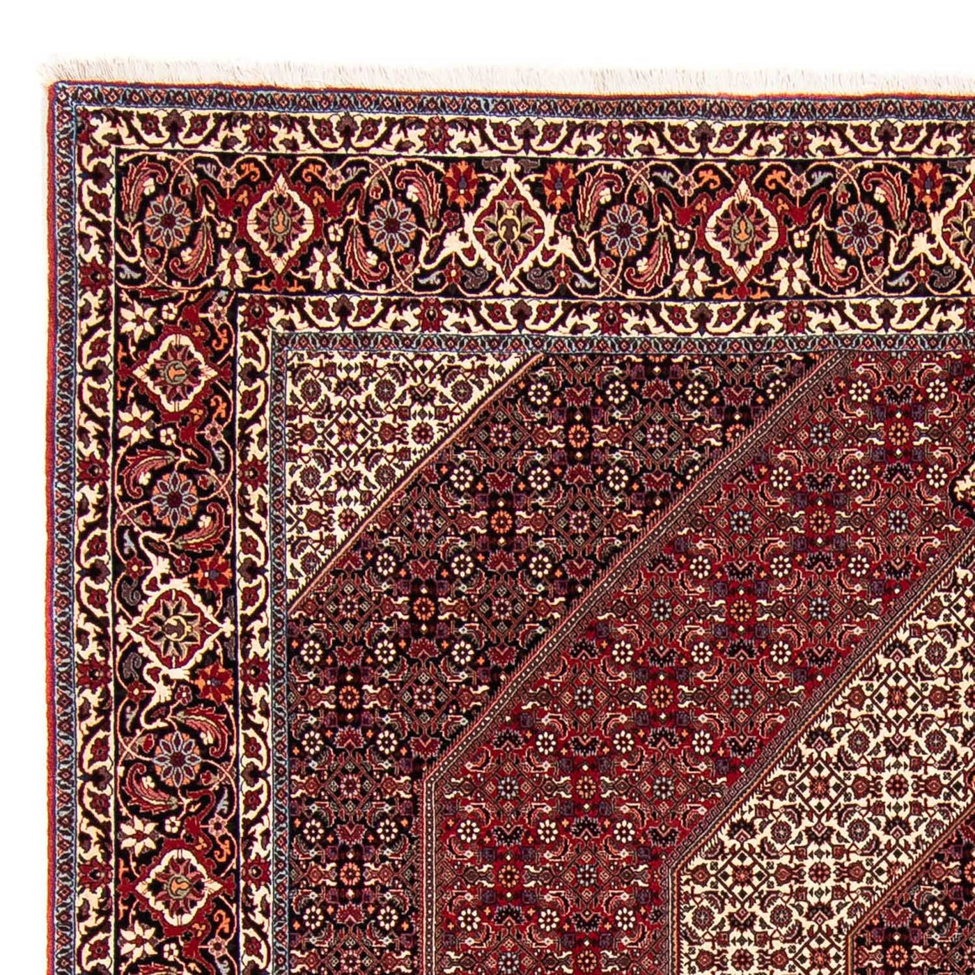 Persisk matta - Bijar kvadrat  - 250 x 250 cm - mörkröd