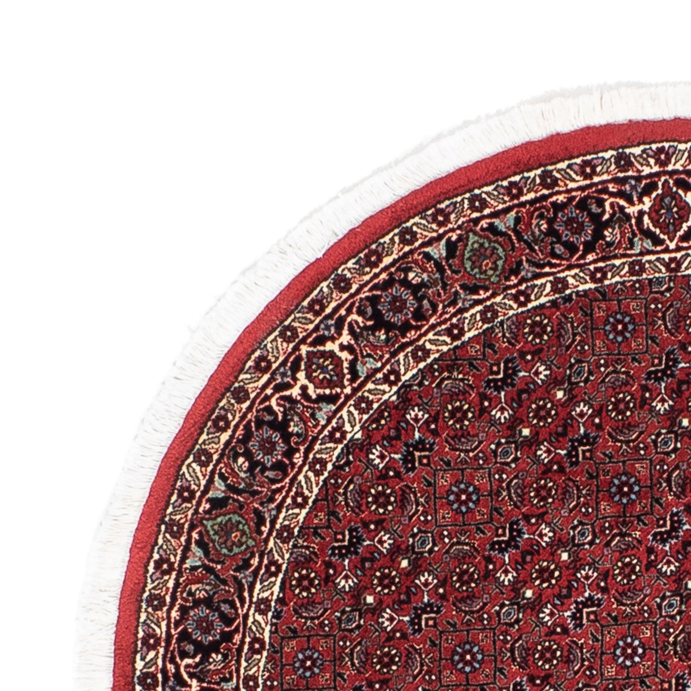 Persisk matta - Bijar runt  - 105 x 105 cm - mörkröd
