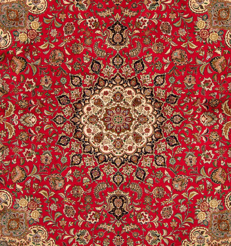 Persisk matta - Tabriz - Royal kvadrat  - 251 x 251 cm - röd