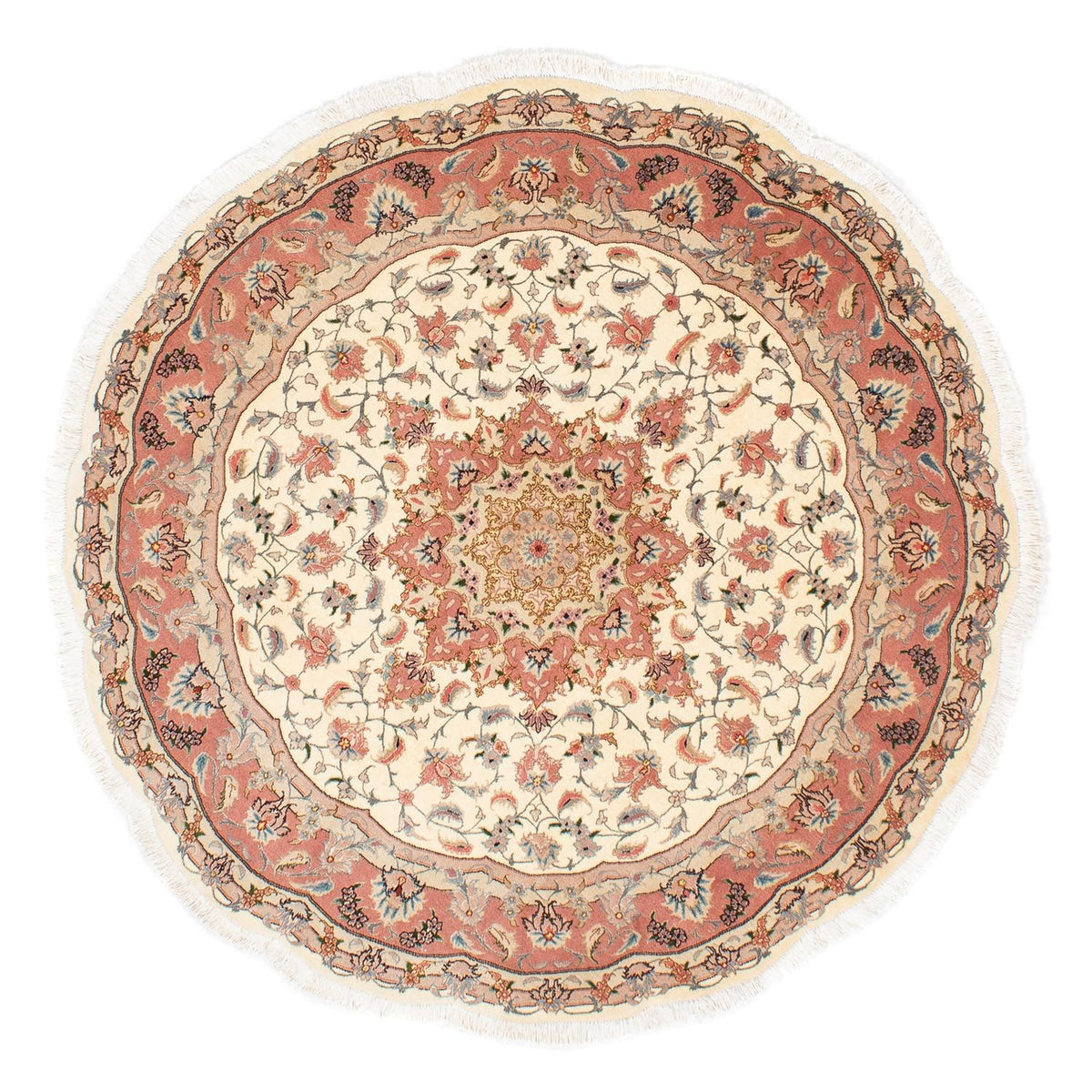 Persisk matta - Tabriz - Royal runt  - 150 x 150 cm - beige