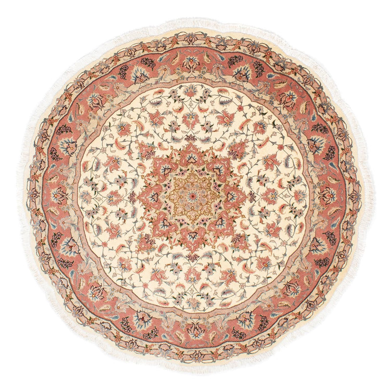 Persisk matta - Tabriz - Royal runt  - 150 x 150 cm - beige
