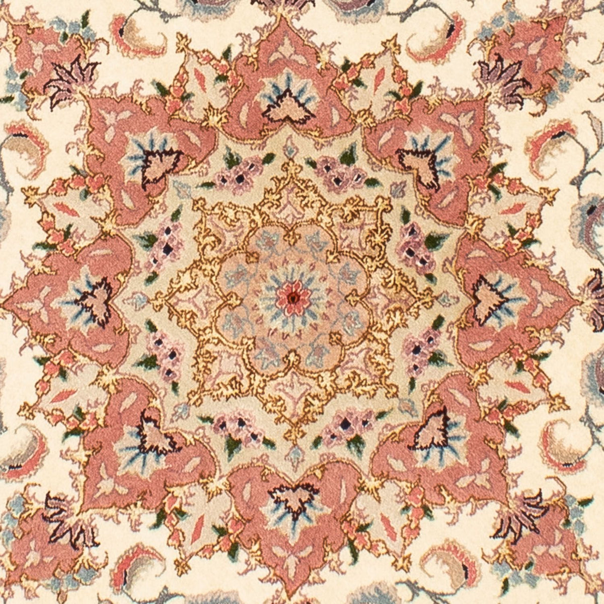 Persisk matta - Tabriz - Royal runt  - 150 x 150 cm - beige