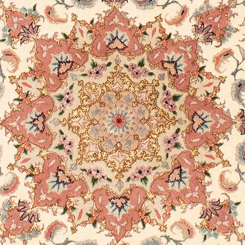 Persisk matta - Tabriz - Royal runt  - 150 x 150 cm - beige