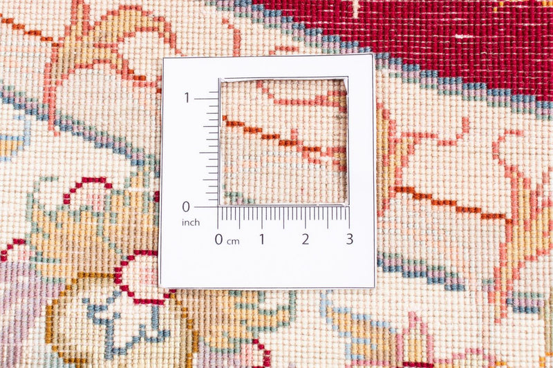 Persisk matta - Tabriz - Royal runt  - 150 x 150 cm - mörkröd