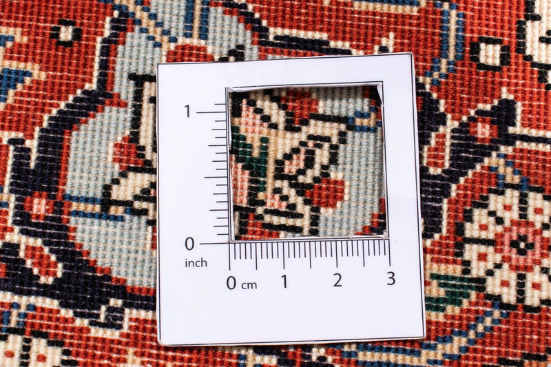 Persisk matta - Tabriz - Royal runt  - 150 x 150 cm - ljusbrun