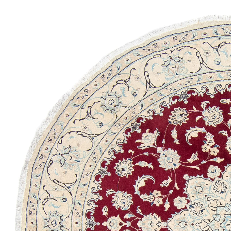 Persisk matta - Nain runt  - 246 x 246 cm - mörkröd