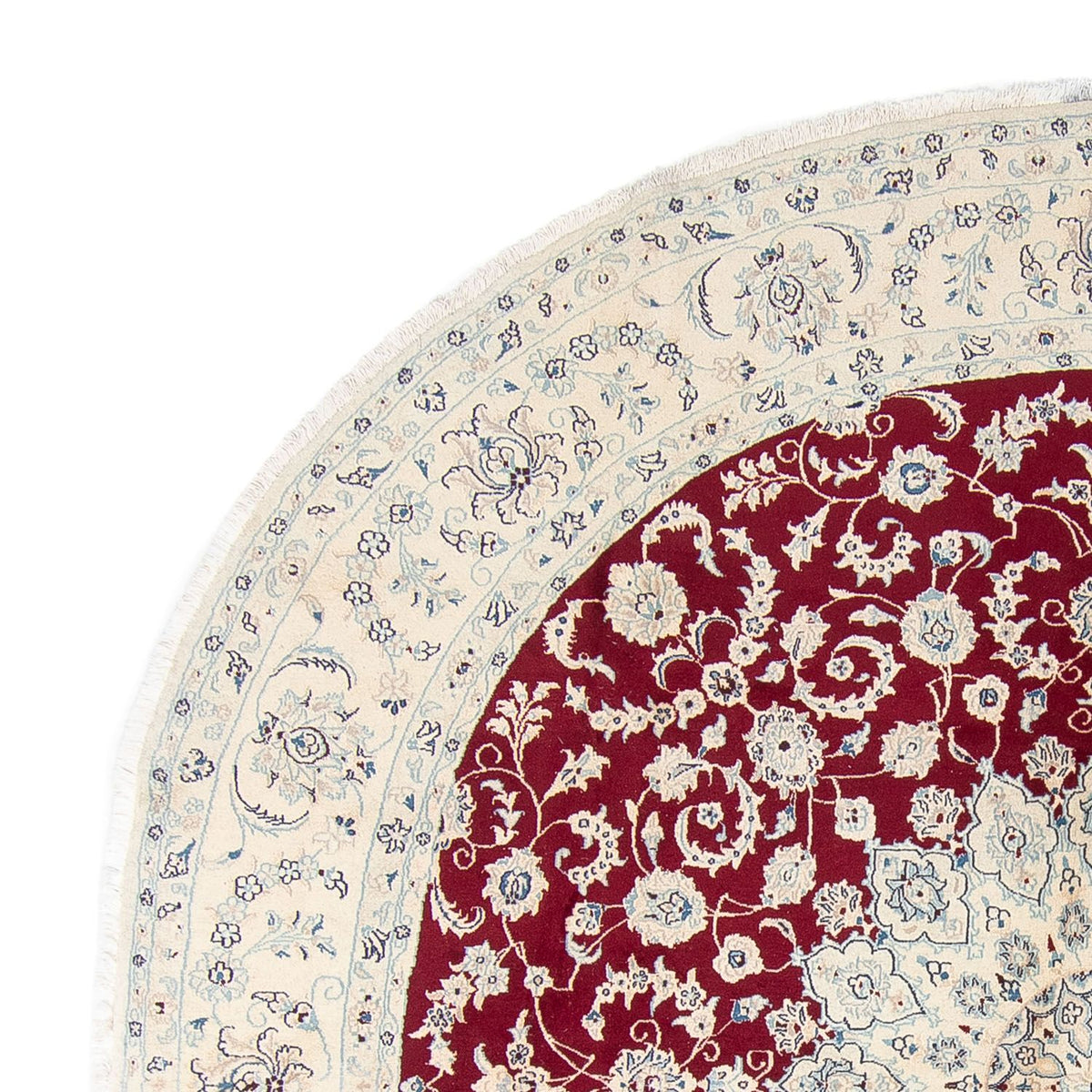 Persisk matta - Nain runt  - 302 x 302 cm - mörkröd