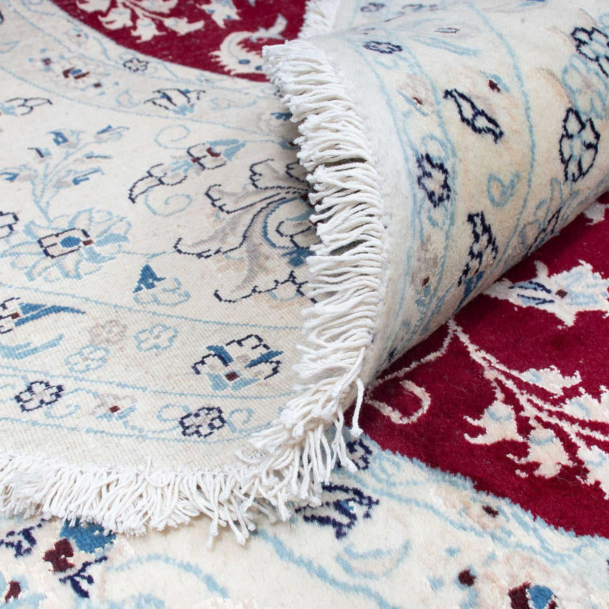 Persisk matta - Nain runt  - 302 x 302 cm - mörkröd