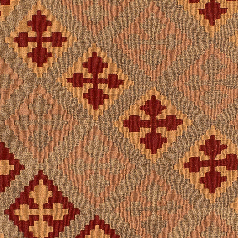 Kelim Carpet - orientalisk matta kvadrat  - 165 x 161 cm - mörkröd