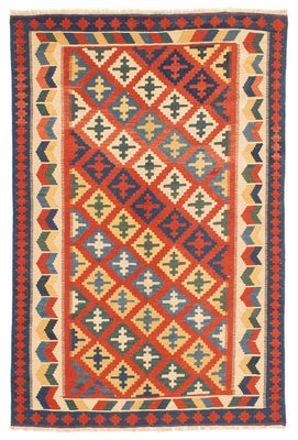 Kelim Carpet - orientalisk matta - 217 x 155 cm - röd