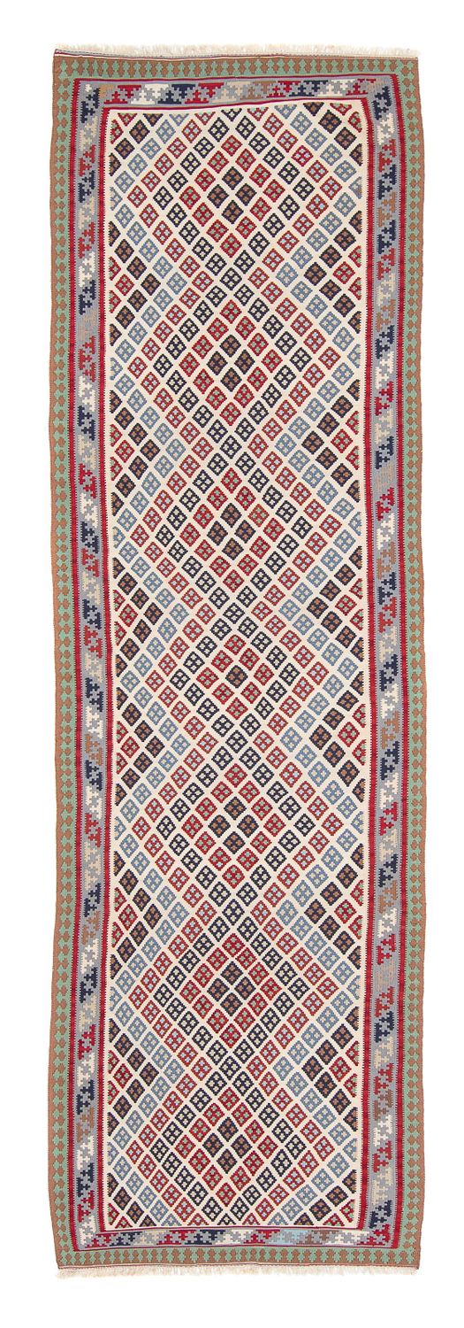 Runner Kelim Carpet - orientalisk matta - 385 x 96 cm - flerfärgad