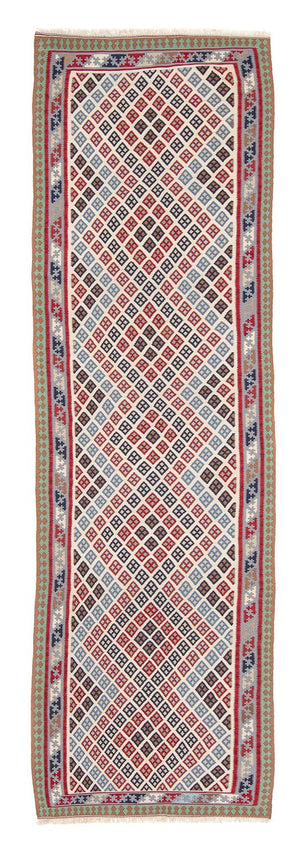 Runner Kelim Carpet - orientalisk matta - 385 x 96 cm - flerfärgad