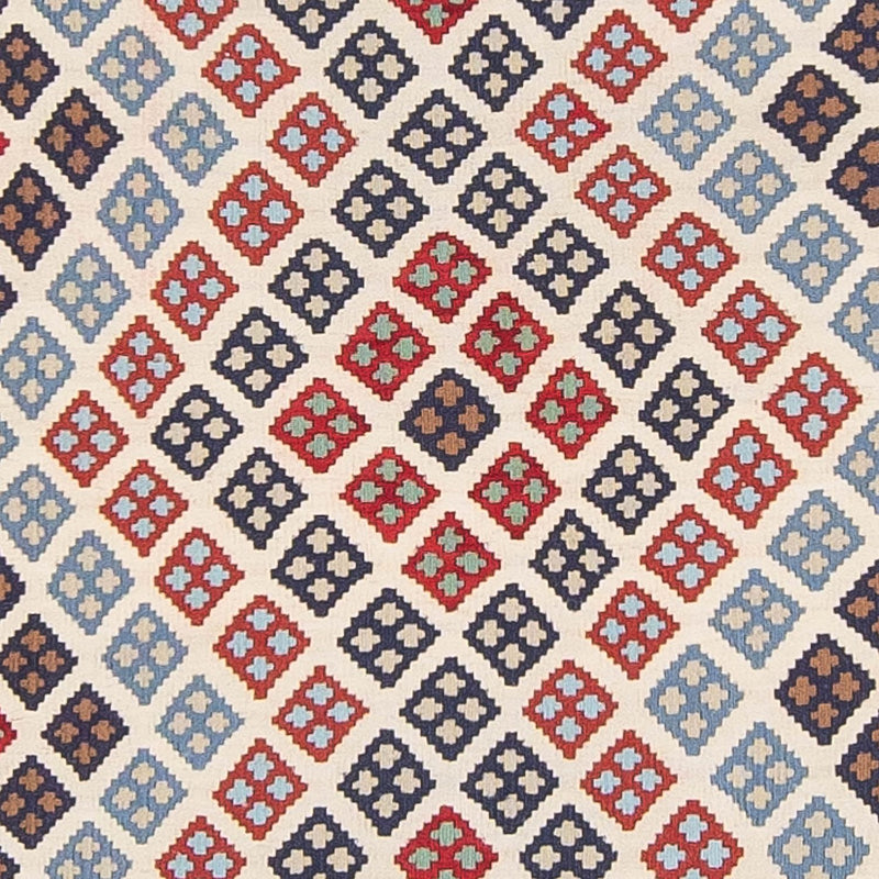 Runner Kelim Carpet - orientalisk matta - 385 x 96 cm - flerfärgad