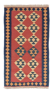 Kelim Carpet - orientalisk matta - 152 x 87 cm - mörkröd