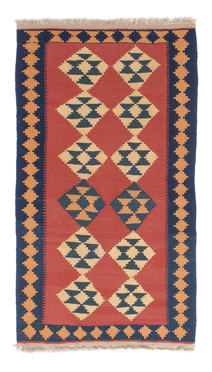 Kelim Carpet - orientalisk matta - 152 x 87 cm - mörkröd
