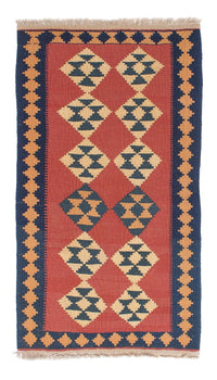 Kelim Carpet - orientalisk matta - 152 x 87 cm - mörkröd
