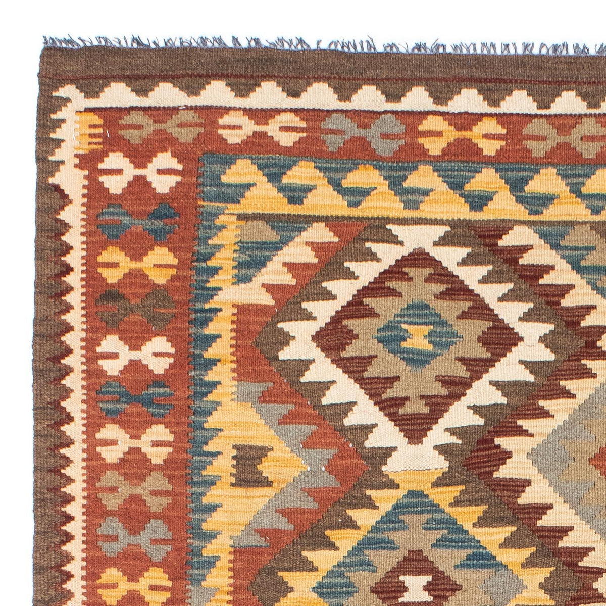 Kelim Carpet - orientalisk matta - 210 x 150 cm - ljusbrun