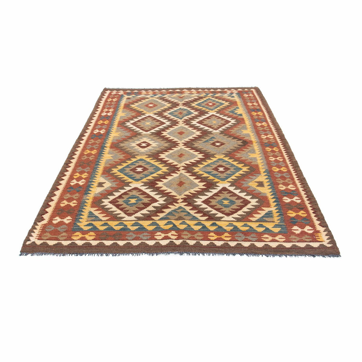 Kelim Carpet - orientalisk matta - 210 x 150 cm - ljusbrun