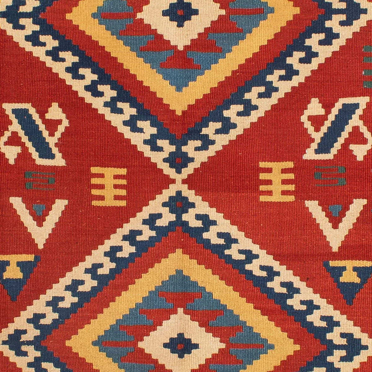 Kelim Carpet - orientalisk matta - 217 x 160 cm - mörkröd