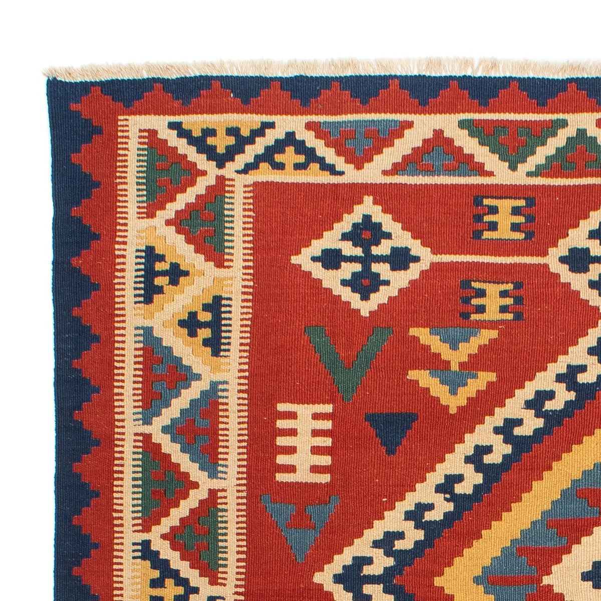 Kelim Carpet - orientalisk matta - 217 x 160 cm - mörkröd