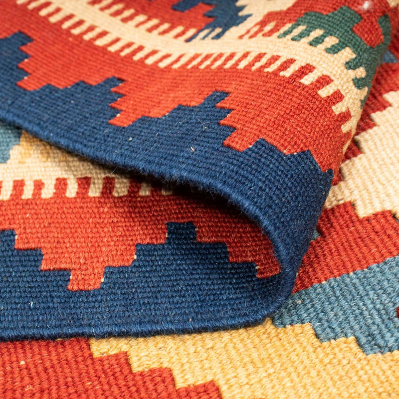 Kelim Carpet - orientalisk matta - 217 x 160 cm - mörkröd