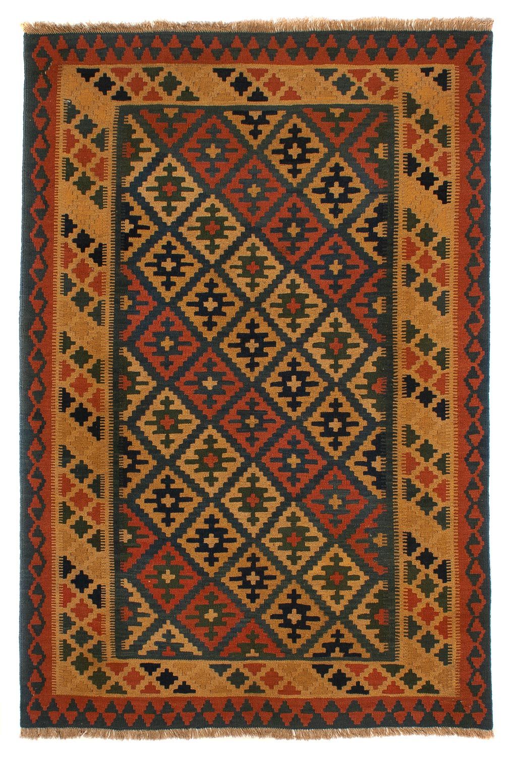 Kelim Carpet - orientalisk matta - 203 x 158 cm - flerfärgad