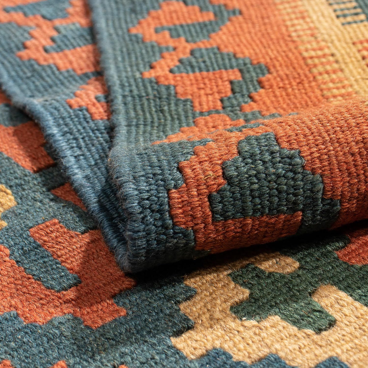 Kelim Carpet - orientalisk matta - 203 x 158 cm - flerfärgad