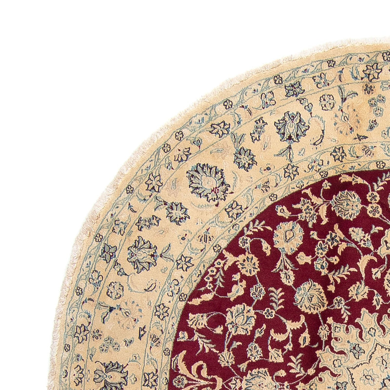 Persisk matta - Nain runt  - 245 x 245 cm - mörkröd