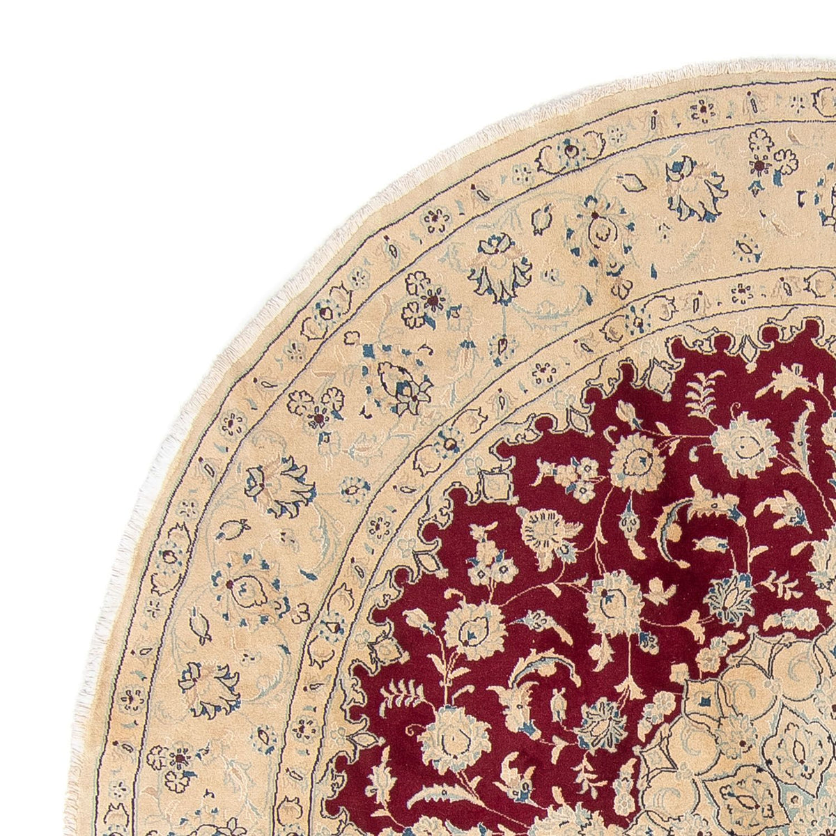 Persisk matta - Nain runt  - 287 x 287 cm - mörkröd