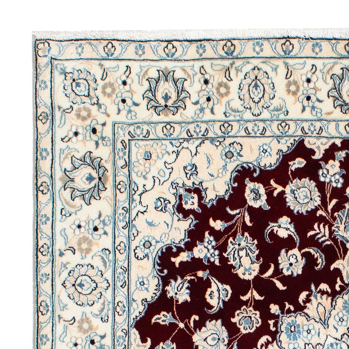 Persisk matta - Nain - Royal kvadrat  - 156 x 145 cm - mörkröd