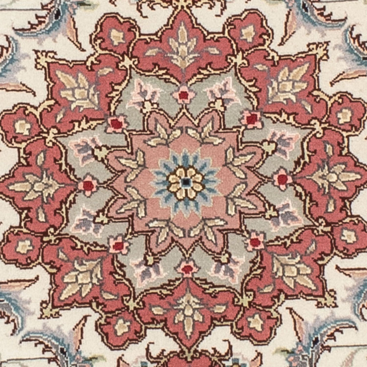 Persisk matta - Tabriz - Royal runt  - 98 x 98 cm - beige