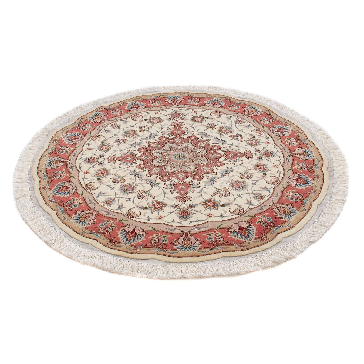 Persisk matta - Tabriz - Royal runt  - 98 x 98 cm - beige