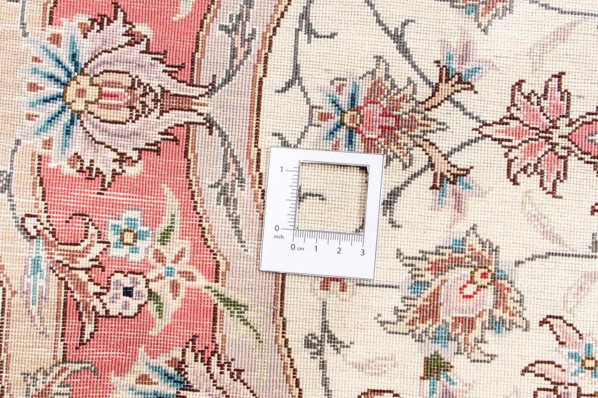 Persisk matta - Tabriz - Royal runt  - 98 x 98 cm - beige