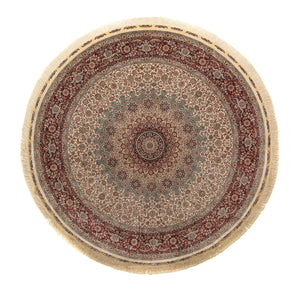 Oriental Carpet - Hereke runt  - 215 x 215 cm - ljusbrun