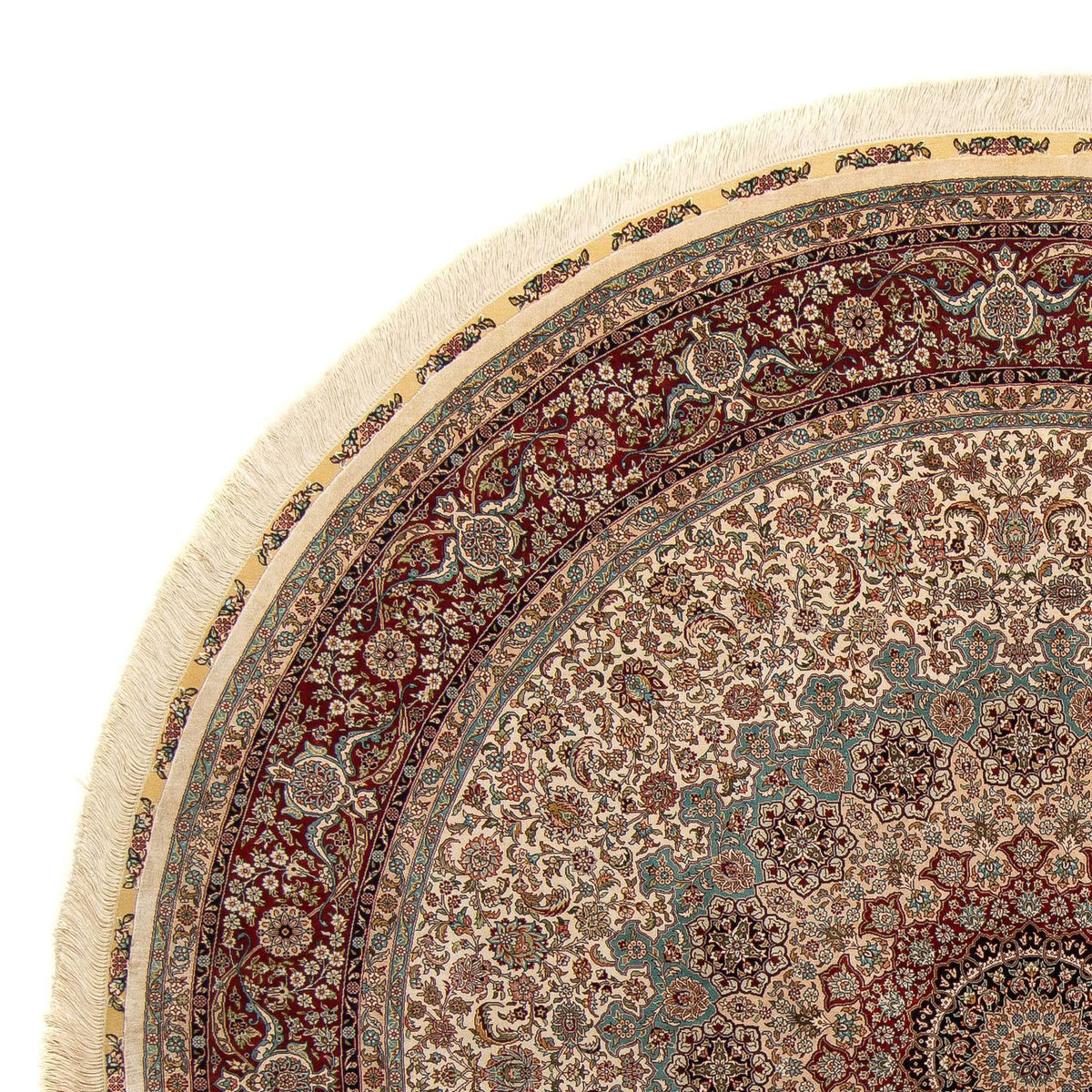 Oriental Carpet - Hereke runt  - 215 x 215 cm - ljusbrun