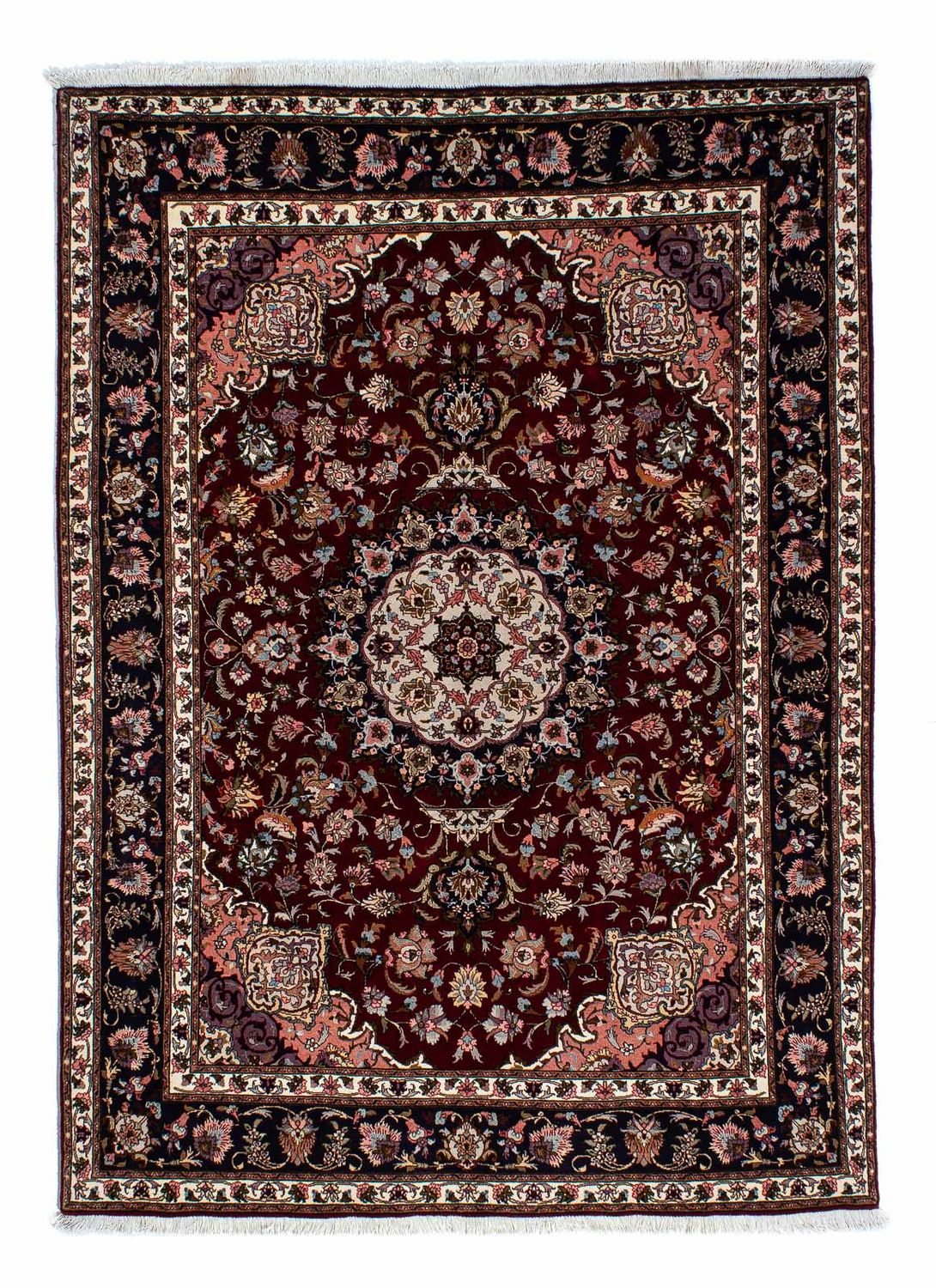 Persisk matta - Tabriz - Royal - 214 x 153 cm - mörkröd