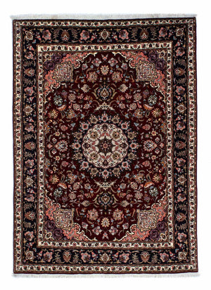 Persisk matta - Tabriz - Royal - 214 x 153 cm - mörkröd