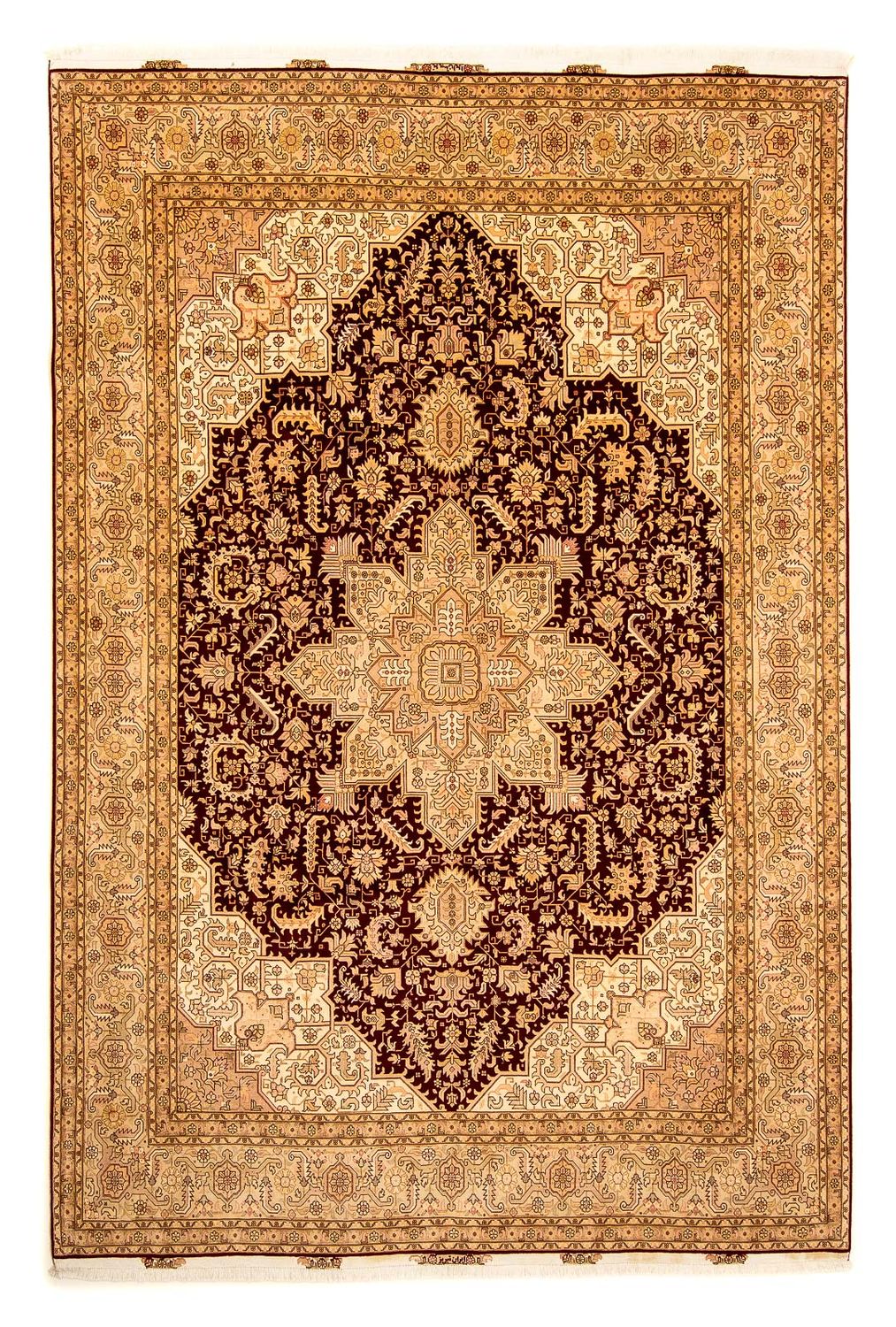 Persisk matta - Tabriz - Royal - 346 x 245 cm - ljusbrun