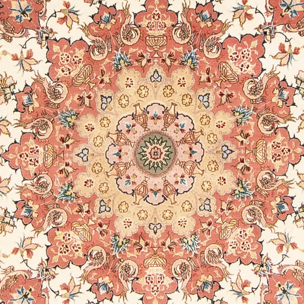Persisk matta - Tabriz - Royal runt  - 207 x 207 cm - beige