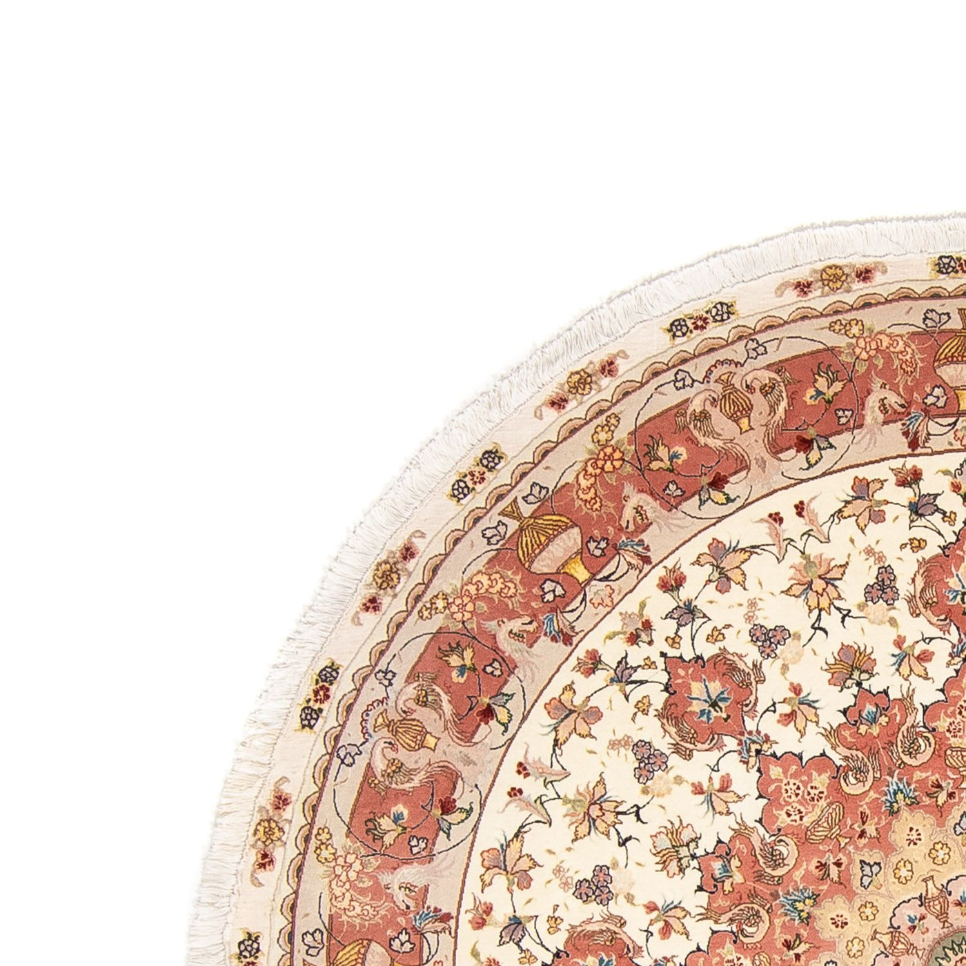 Persisk matta - Tabriz - Royal runt  - 207 x 207 cm - beige