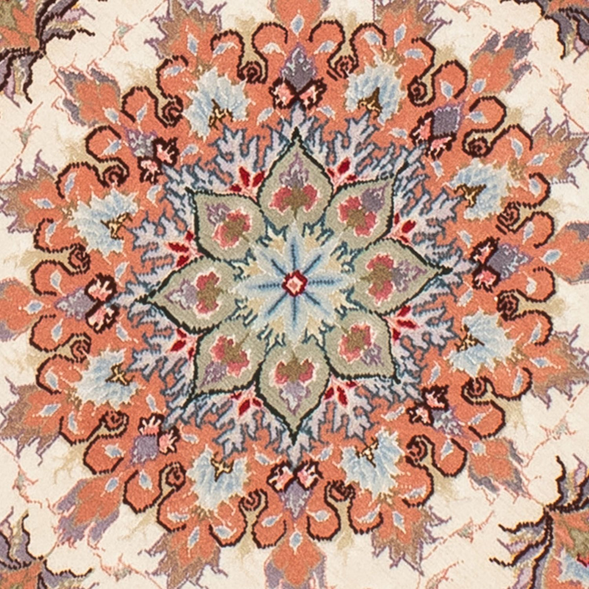 Persisk matta - Tabriz - Royal runt  - 100 x 100 cm - beige