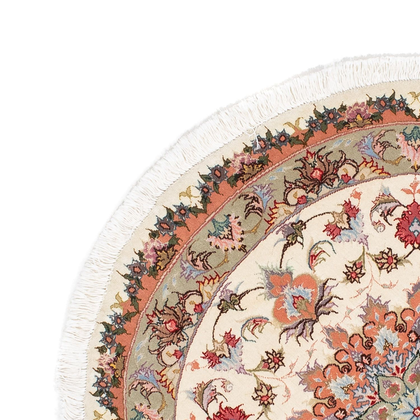 Persisk matta - Tabriz - Royal runt  - 100 x 100 cm - beige